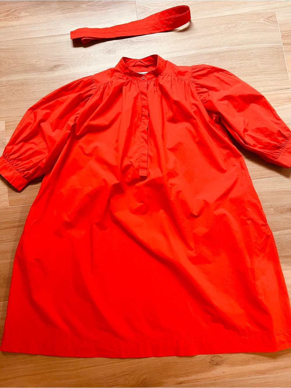 COS Bright Red Midi Dress with Tie Waist - Picture 3 of 11